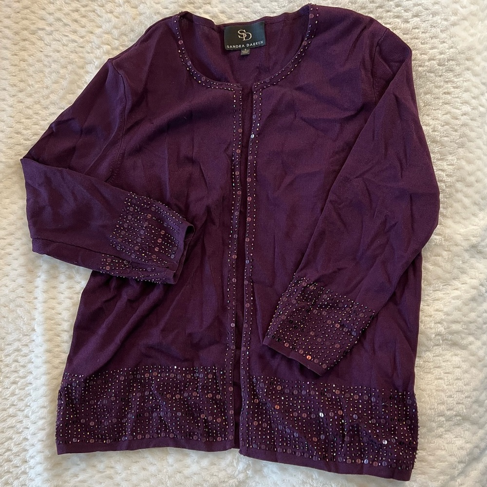 Sandra Darren beaded cardigan size S